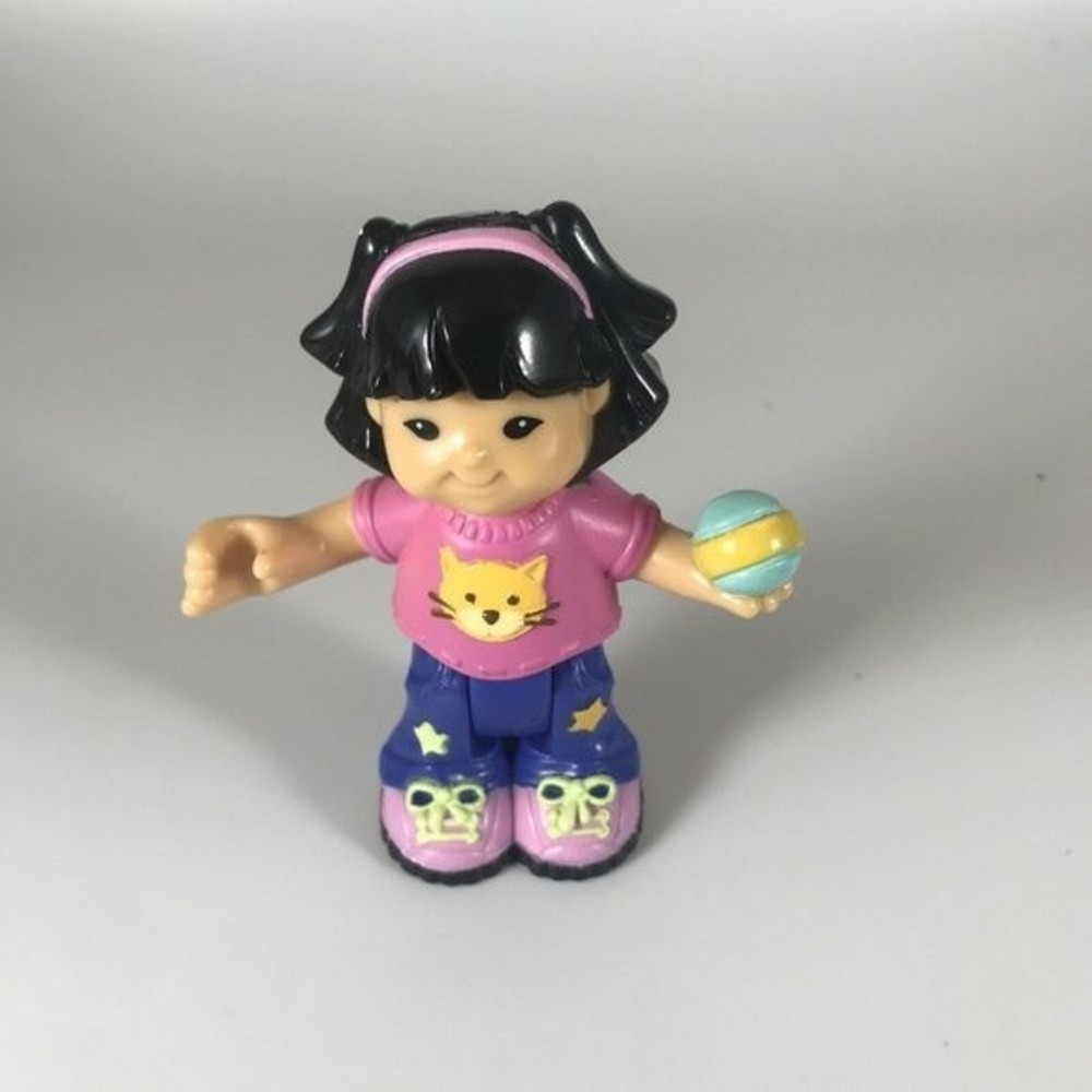 Fisher Price Little People Bendable Sonya Lee Figure w/ Cat Shirt